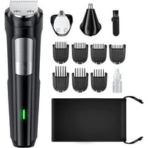 Beard Trimmer Hair Clipper for Men, 13 Piece Men’s Grooming Kit with Cordless Rechargeable Hair & Nose Trimmer Electric Shaver, Stainless Steel Blades for Painless Facial & Body Hair Removal