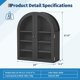 thumbnail image 2 of Bathroom wall-mounted arched medicine gabinete con almacenamiento, over-the-toilet organizer, glass doors, adjustable estantes, para laundry room, kitchen, sala de estar, negra, 2 of 6