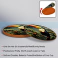 thumbnail image 4 of Toucan 6 Pack Round Coasters, Microfiber Leather Drink Coasters Set of 6, 11x11 cm/4.3x4.3 Inches Absorbent Coasters for Drinks Tables Dining Table Décor, 4 of 6