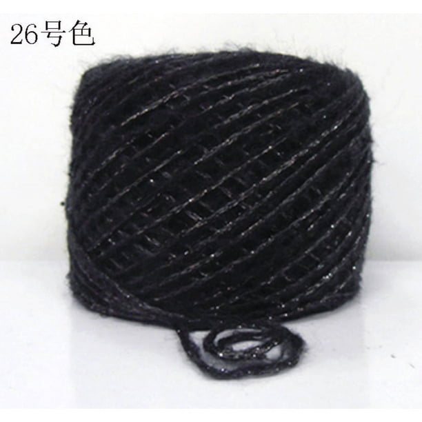 Zhuge Hilo suave y brillante de 50 g: hilo multicolor para tejer, tejer a máquina, hilo de paisajes, hilo multicolor para tejer, hilo para crochet, negro B