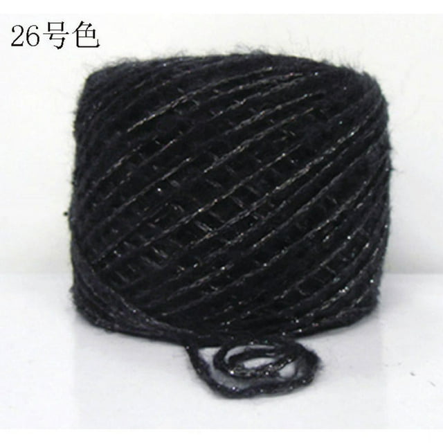 Nvzi Hilo de lana suave y brillante de 200 g, variedad variada para manualidades, mezcla súper suave y esponjosa para tejer y hacer crochet, color negro B