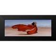 thumbnail image 2 of Atelier B Art Studio 18x9 Black Modern Framed Museum Art Print Titled - Woman Long Red Dress in the Desert, 2 of 5