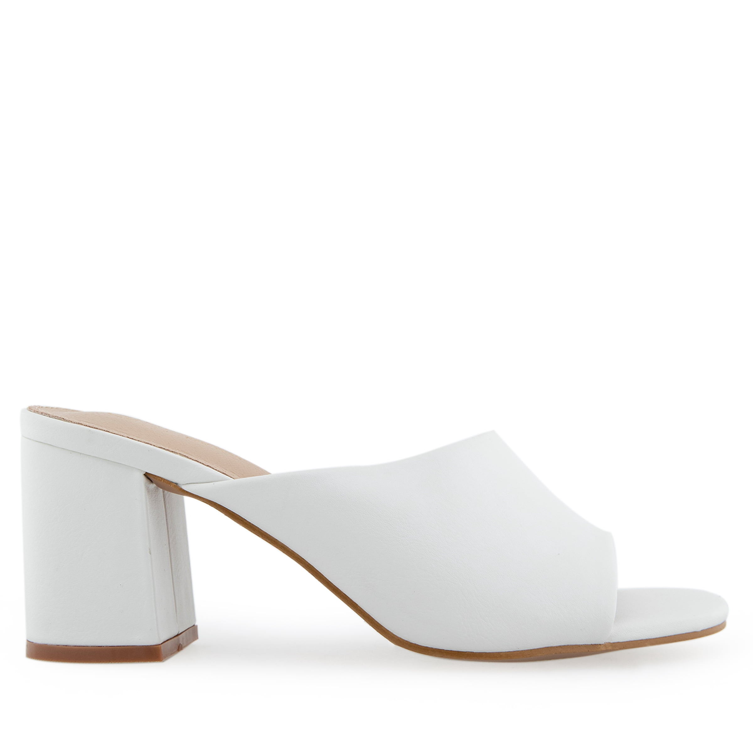 OLIVIA & KATE Ladies White Nappa PU Heel Sandals Size 7.5