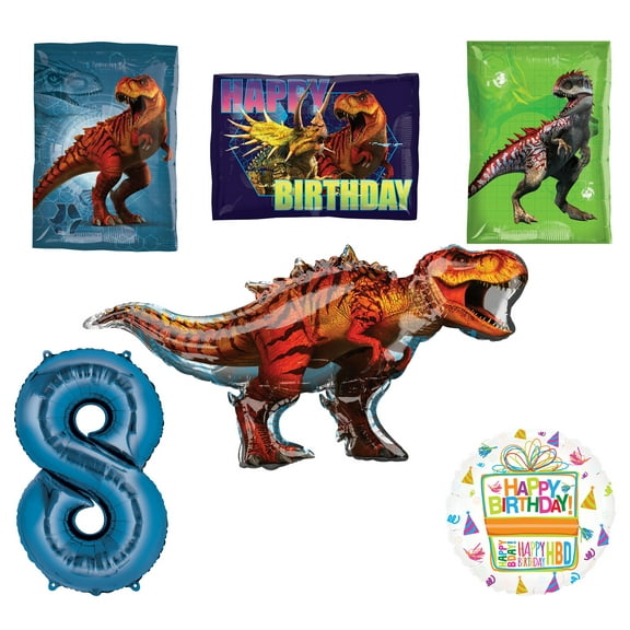 Jurassic World Dinosaur 8th Birthday Party Supplies and Balloon Decorations