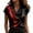 Multicolor A1, variant on Women's Short Sleeve Blouses Print Simple Cowl Neck Round Neck Loose Casual Summer Top