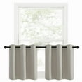 thumbnail image 2 of NICETOWN Natural Blackout Kitchen Curtains, Thermal Insulated Curtains Energy Efficient Privacy Grommet Short Window Curtains for Small Window, 42"x24", 2 Panels, 2 of 7