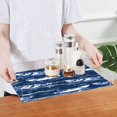 thumbnail image 4 of Acrylic Tray 15.7*11.8*1.9 Inch Transparent Tray Food Tray Tea Cup Tray Serving Trays Cosmetics Storage Kitchen Table Bathroom Sundry Storage Blue Boat, 4 of 7