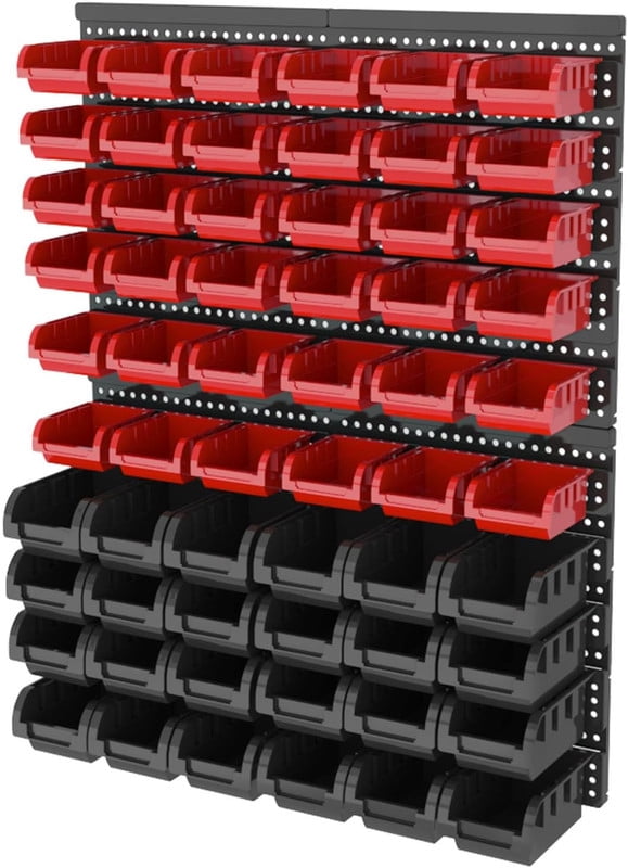 60 Pcs Wall Mounted Storage Bins, Nut and Bolt Organizer, Plastic Bolt Bin, Screw Organizer, Storage Bins for Garage