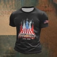 thumbnail image 2 of Rggeeun Men'S T-Shirts Stars And Stripes Patriotic 250 Years & Planes Graphic 1776-2026 Print Short Sleeve Crew Neck For 4th Of July Flag Raising Ceremony Freedom Tee,Black,L, 2 of 3