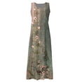 thumbnail image 5 of JULMCOMO Summer Dresses for Women 2024 Round Neck Casual Boho Long Dress Floral Print Plus Size Sleeveless Maxi Dress with Pocket, 5 of 5
