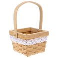 thumbnail image 4 of WEAVILUX Wooden Multi-functional Container Beige Hand Woven Flower Arrangement Basket for Mother's Day Valentine's Day, 4 of 6