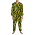 thumbnail image 3 of Balery Corn 2 Pijama para Hombre de Dos Piezas con Manga Larga, Conjunto de Dormir y Descanso Suave con Bolsillos-X-Large, 3 of 7
