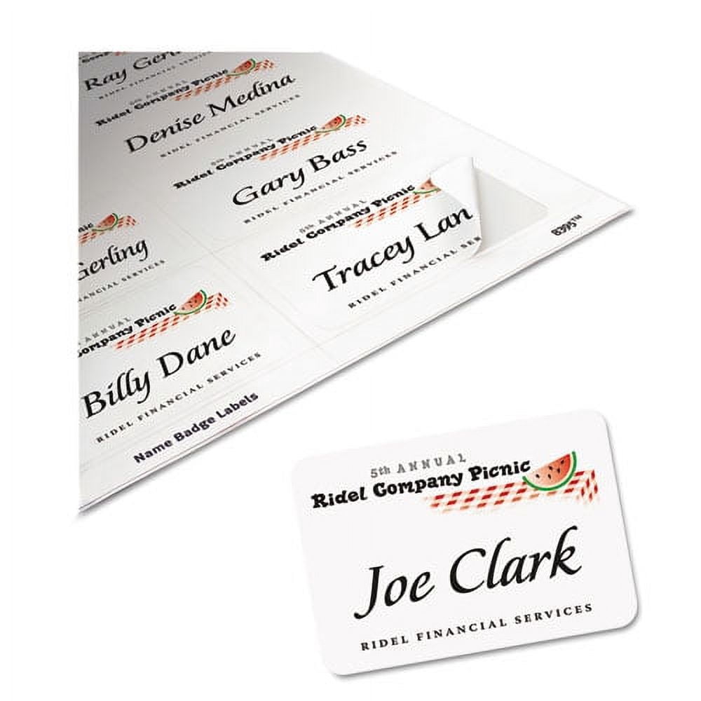 "Flexible Adhesive Name Badge Labels, 3.38 X 2.33, White, 160/pack | Bundle of 2 Packs"