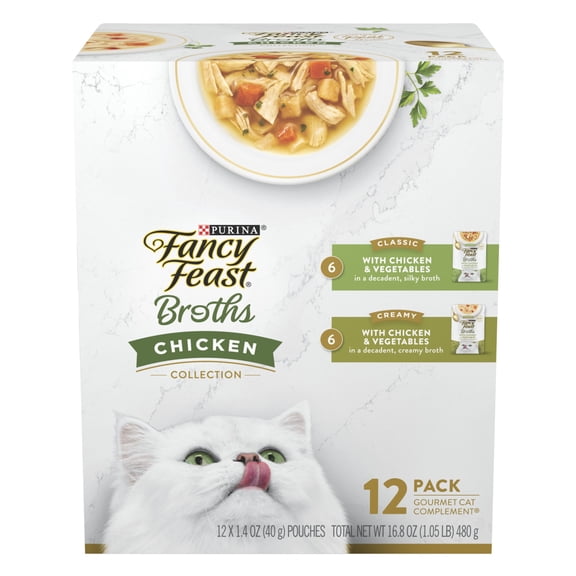 Purina Fancy Feast Broths, Wet Cat Food, Chicken Collection, 1.4 oz Pouch
