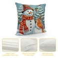 thumbnail image 4 of Creowell  Winter Snowman Throw Pillow Covers Snowy Pine Tree Winter Holiday Decorative Pillows for Couch Sofa Bed Home Decor 24x24in, 4 of 5