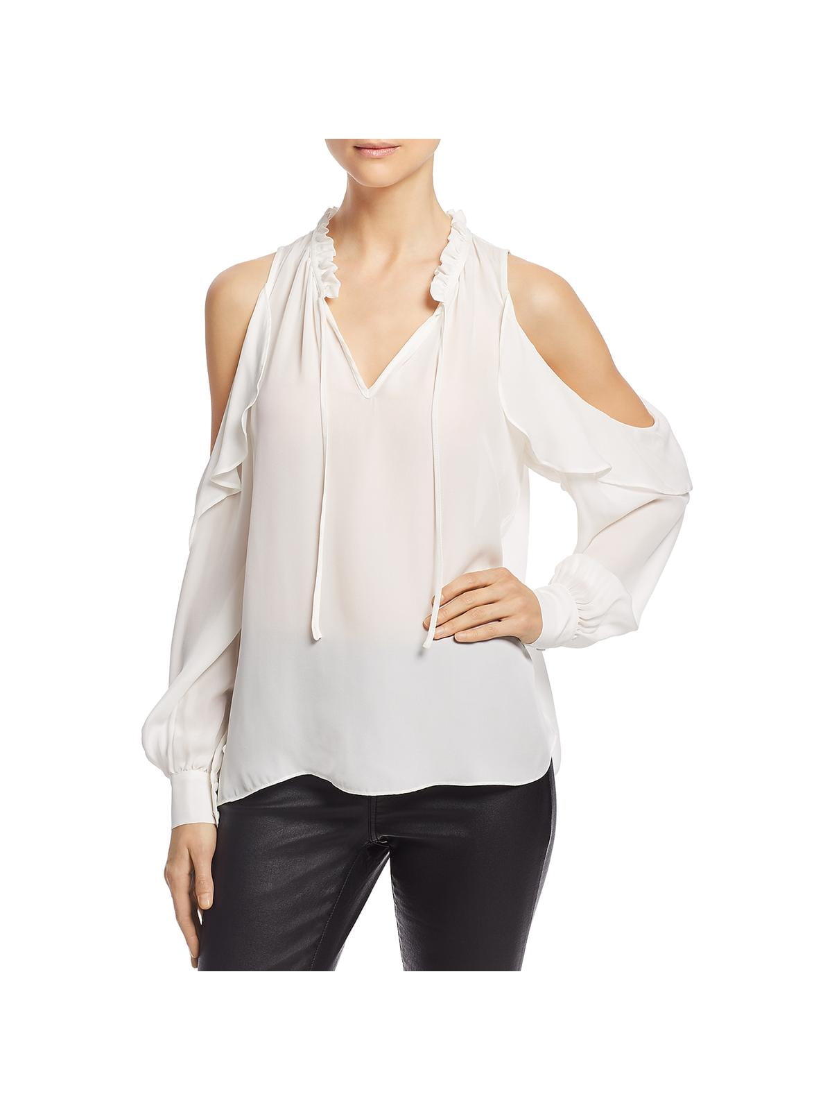parker cold shoulder ruffle blouse