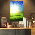 thumbnail image 1 of Bright Green Field At Sunrise - Oversized Landscape Canvas Art, 1 of 3