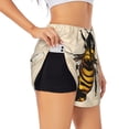 thumbnail image 2 of Bixox Women's Honey Bee pattern 2 in 1 Running Shorts - Lightweight Athletic Workout Gym Yoga Shorts Liner with Pockets - X-Large, 2 of 5