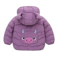 thumbnail image 3 of Hicidod Toddler Dowm Coats Thicken Light Print Puffer Jacket for Baby Boys Girls Cute Hooded Zipper Puffy Warm Winter Outwear, 3 of 5