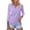 Light Purple, variant on JULMCOMO 3/4 Sleeve Shirts for Women Casual Loose Blouses Summer V Neck Three Quarter Length Tee Tops