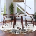 thumbnail image 3 of Round Rug 7Ft Washable Non-Slip, Rabbits Pine Cone Circle Area Rugs for Living Room Bedroom, Sweet Home Texture Brown Leaves Berries Indoor Floor Mats Carpet Runner for Home Decor Aesthetic, 3 of 8
