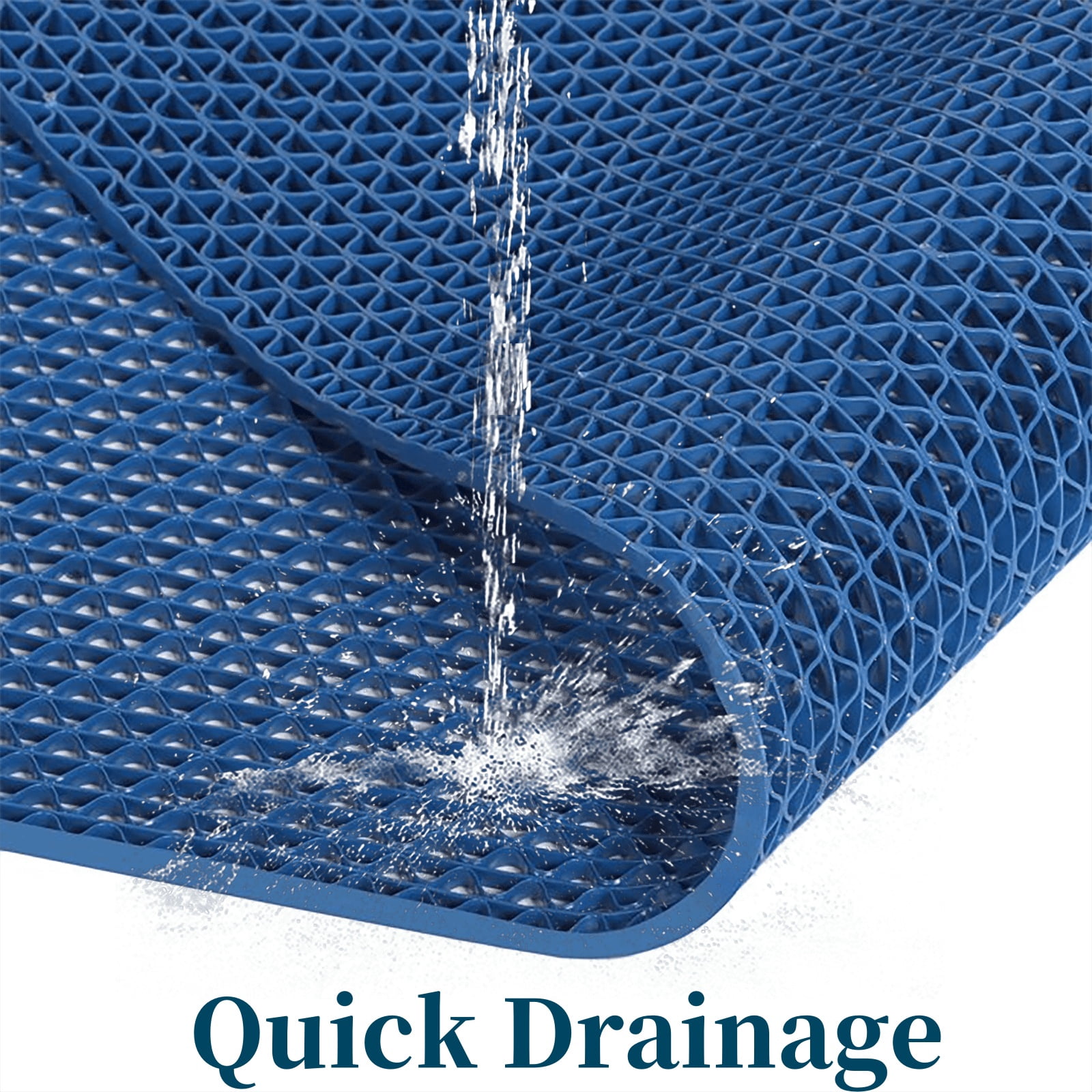 OVYEOFR Pool Deck Drainage Mat – 3 x 10Ft PVC UV-Proof Heavy Duty Outdoor Flooring for Wet Areas, Doubles as Restaurant Floor Mats(Blue)