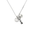 thumbnail image 2 of Delight Jewelry Silvertone Hummingbird Disc - Love and Lock Charm Necklace, 18"+1", 2 of 4