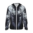 thumbnail image 1 of Fotbe Elegant Feathered Floral Wings Chaqueta con Protección Solar UPF 50+ para Hombre y Mujer, Camisa con Capucha y Bolsillos-Small, 1 of 7