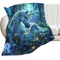 Unicorn Blanket for Girls Unicorn Throw Blanket Unicorn Gifts and Decor White Horse Blanket for Girls Women Men Boys Soft Warm Cozy Fleece Blanket for Couch Sofa ​Bed 50"x40"