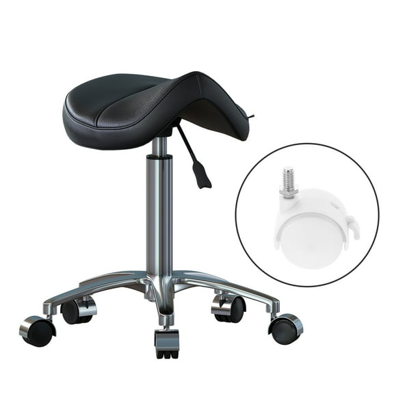 Soimiss 4Pcs Smooth Rotating White Chair Casters with Lock for Office and Home Furniture