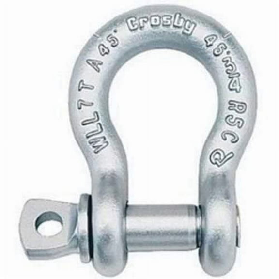 Crosby Screw Pin Anchor Shackle Alloy Steel, Galvanized, 2 Ton WLL, 3/8" Size, G-209A CA1