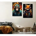 thumbnail image 4 of graffiti animal wallBanksy GraffitiAbstract Canvas Posters Prints Funny Animal Pictures Colorful Monkey Tiger with Fox Headphone Paintings Cartoon Wall Decor for Kids Bedroom, 4 of 6