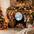 thumbnail image 2 of Welcome Sign for Front Door, Christmas Blue Snowman Round Metal Wall Art Wreaths, Winter Snowflakes Rustic Xmas Trees Outdoor Indoor Wall Hanging Sign for Porch Decor Housewarming Gifts 7.9 Inch, 2 of 8