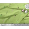 thumbnail image 2 of Soimoi Green Japan Crepe Satin Fabric Clove Leaves Decor Fabric Printed Yard 44 Inch Wide, 2 of 3