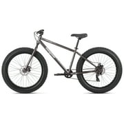 Mongoose Malus Fat Tire Mountain Bike, 26 Inch Wheels, Ages 14+, Gray