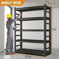 72" H Garage Shelving UnitAdjustable 5Tier HeavyDuty Metal Storage