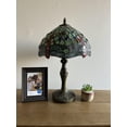 thumbnail image 4 of Tiffany Table Lamp Jade Green Stained Glass Dragonfly LED Bulb Included For Living Room Bedroom Bedside Office Hotel 12"W*19"H, 4 of 5