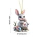 thumbnail image 3 of Lindo adorno colgante de conejito de Pascua, llavero acrílico plano 2D, pequeño colgante para espejo retrovisor de coche o mochila, adecuado para decoración de Pascua., 3 of 6