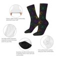 thumbnail image 4 of Honeii Mardi Gras Carnival Print Adult Socks,Crew Socks,Casual Calf Socks,Daily Wear Socks for Men & Women, Perfect for Sports, Casual and Everyday Use, 4 of 6