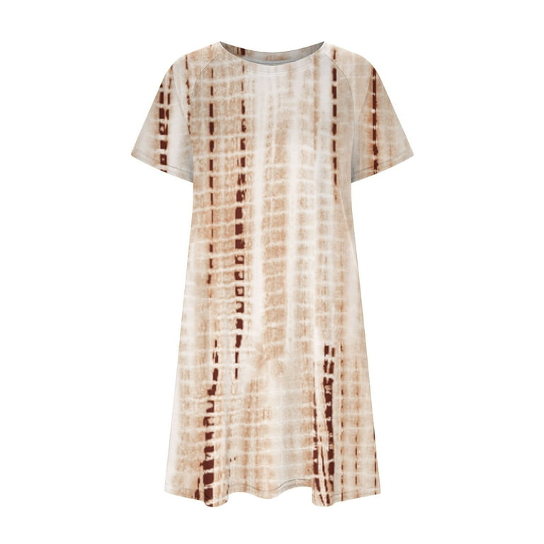 T-shirt Dress for Women Bohemian Dress for Women Long Flowy Dresses for  Women Sundresses Neutral Color Dress for Women Wrap Dress Dress My Order -  Walmart.com
