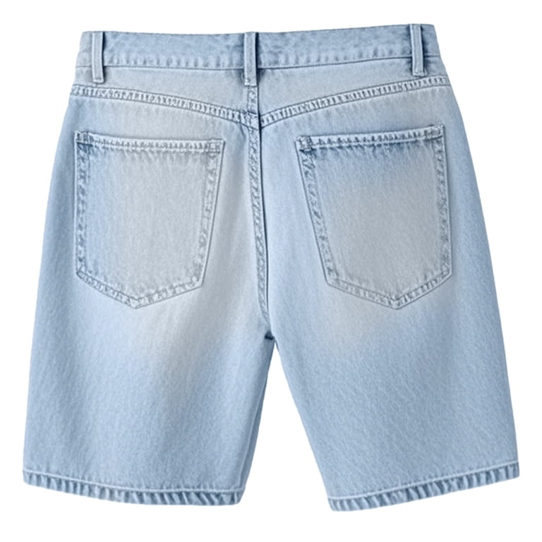 Mens Denim Shorts with Pockets Loose Fit Wide Leg Jorts Baggy