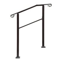 3ft Outdoor Ladder Handrail Stairs Outdoor Handrail Step Handrail for Porch Dark Brown