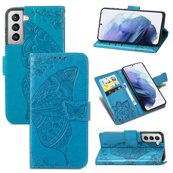 Galaxy S21 Plus Case, Galaxy S21 Plus Wallet Folio Case Magnetic Closure RFID Blocking Card Slots Kickstand Shockproof Case for Samsung Galaxy S21 Plus, Blue