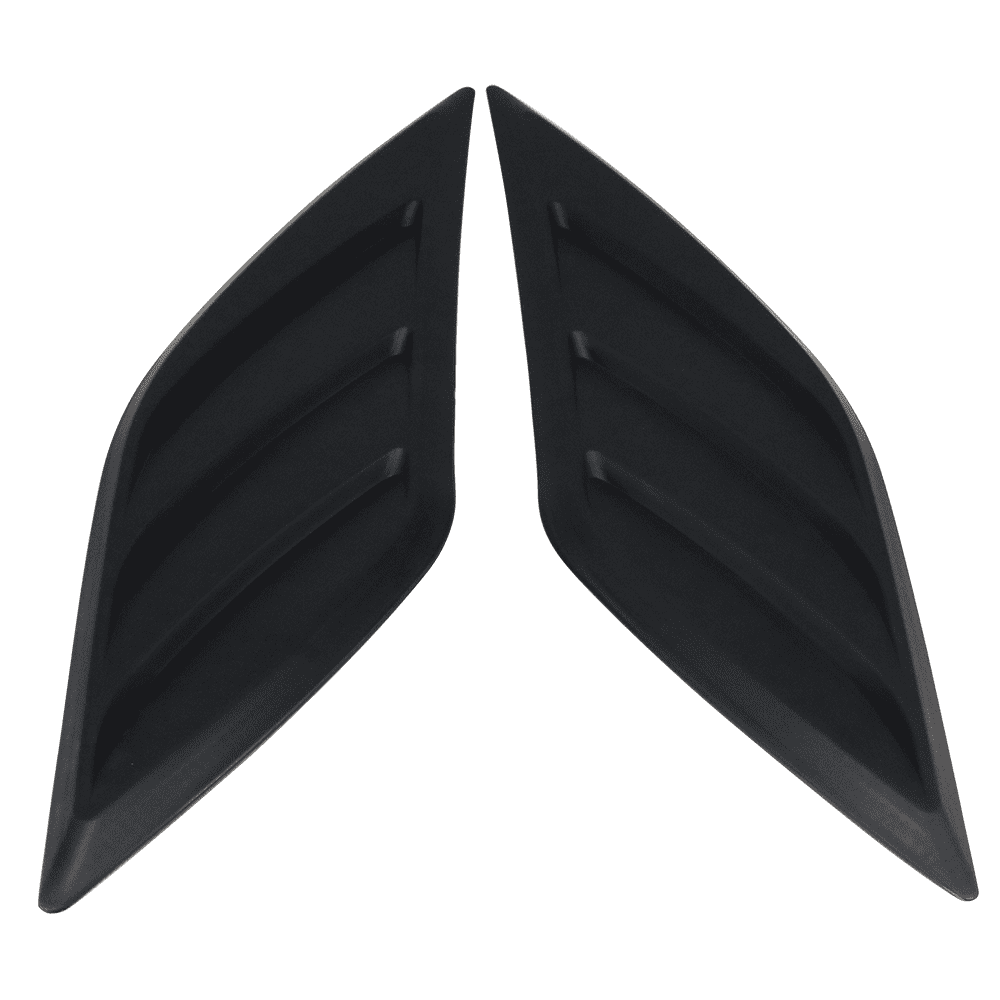 Ikon Motorsports Compatible with Universal IKON Style Air Flow Hood Vent Scoop Black ABS 2 Pieces