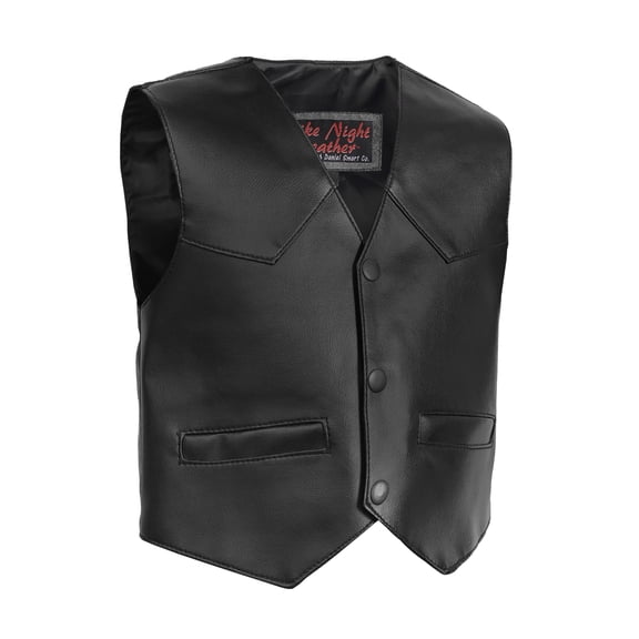 Daniel Smart Toddler leather Vest - Premium Cowhide Leather Toddlers Vest with Unique Plain Sides Design and Multiple Pockets