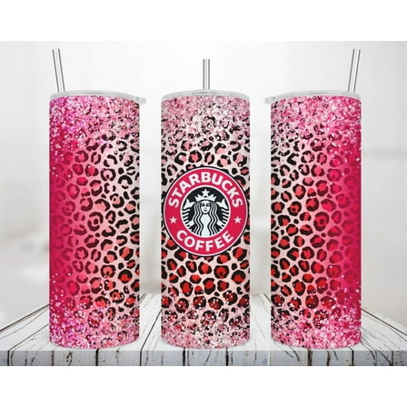 20oz Stainless Steel Tumbler with Pink Starbucks design
