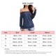 thumbnail image 4 of Blusa con hombros descubiertos Manga larga Color puro Cuello de una línea Tops casuales de moda para mujer Azul XL, 4 of 4