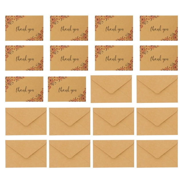 10 Pcs Cartes de Remerciement Kraft Cartes Mémo Vintage Cartes de Remerciement Cartes Mémo Multi-Usage