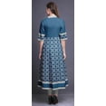thumbnail image 4 of Bimba White Tiles Moroccan Printed Anarkali Dress Long Kurti For Women Indian A Line Casual Top Tunic -Large, 4 of 5