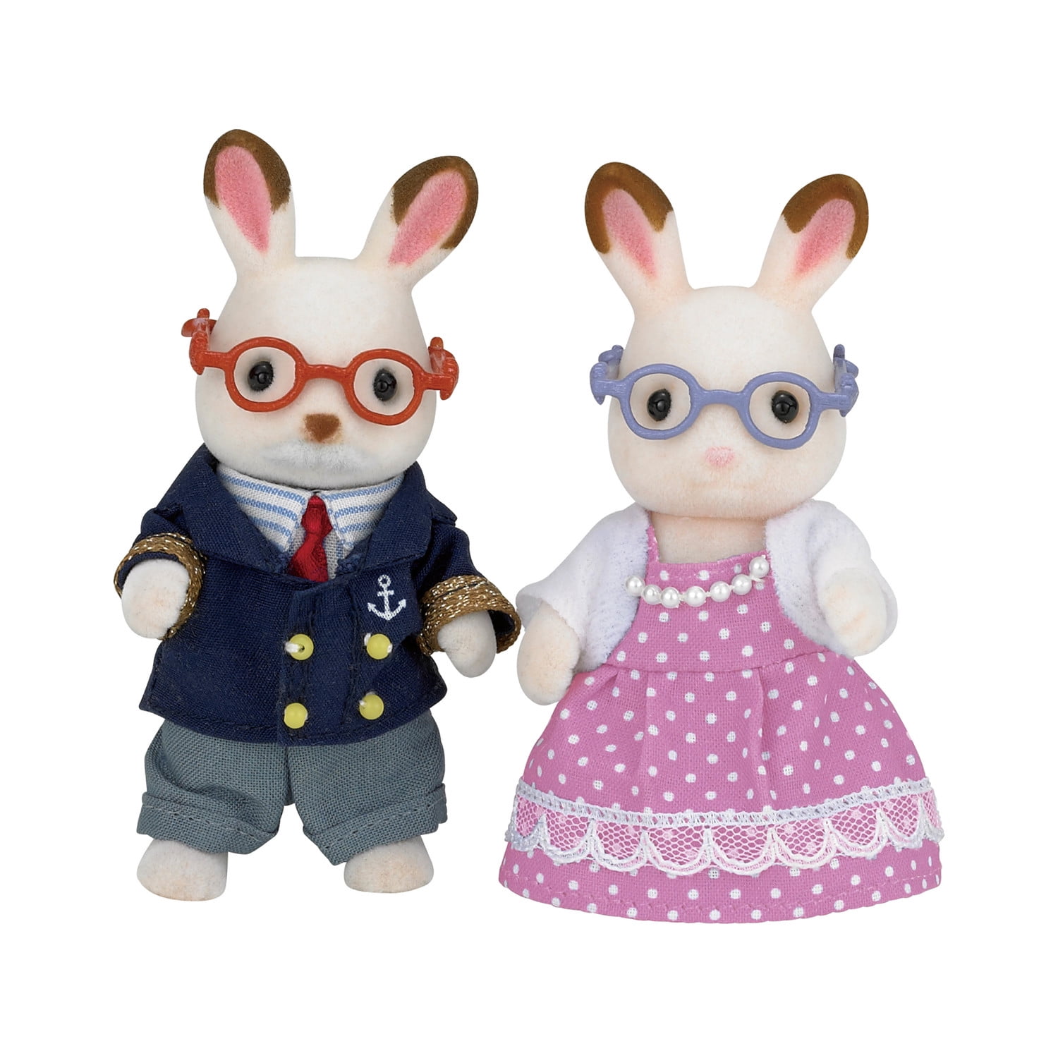 Calico Critters Hopscotch Rabbit Grandparents, Set of 2 Collectible Doll Figures